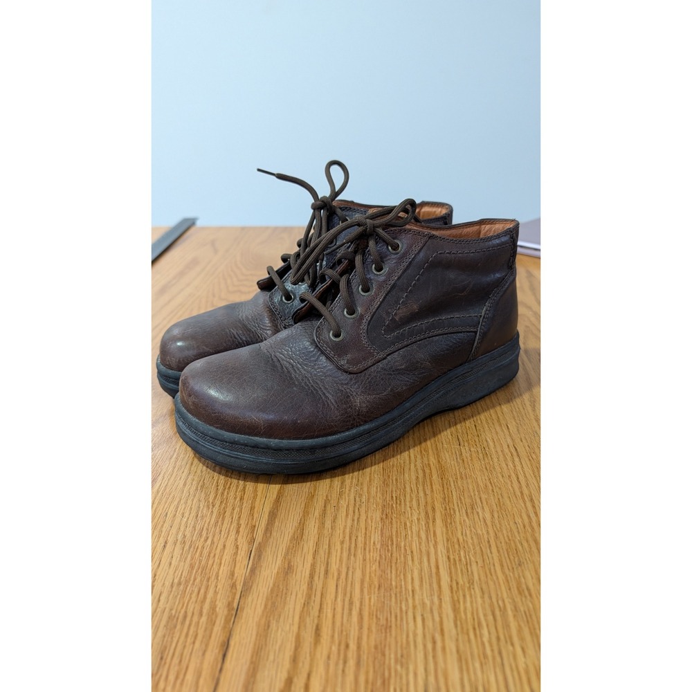 Footprints by Birkenstock Vintage Y2K Brown Leather Lace Up Ankle Boots Mens 42
